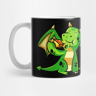 Cute Dragon Eats Pizza Mythical Creature Monster Mug